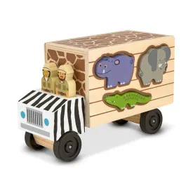 Melissa & Doug Animal Rescue Wooden Play Set | Safari Truck with 7 Animals & 2 Figures | 46015180