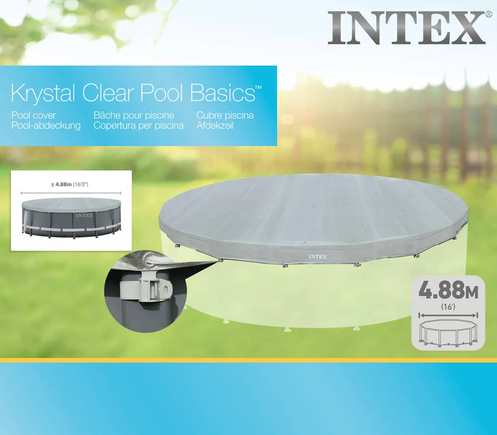 Intex Deluxe Pool Cover | 4. 88m (16') High-Strength Weather Protection | 42128040