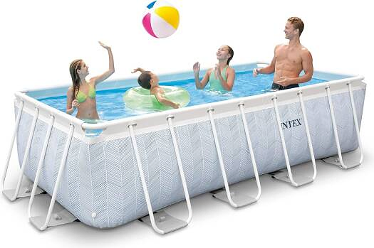 Intex Chevron Prism Frame Rectangular Pool Set | 4. 00m x 2. 00m x 1. 00m Designer 42126780 Series |