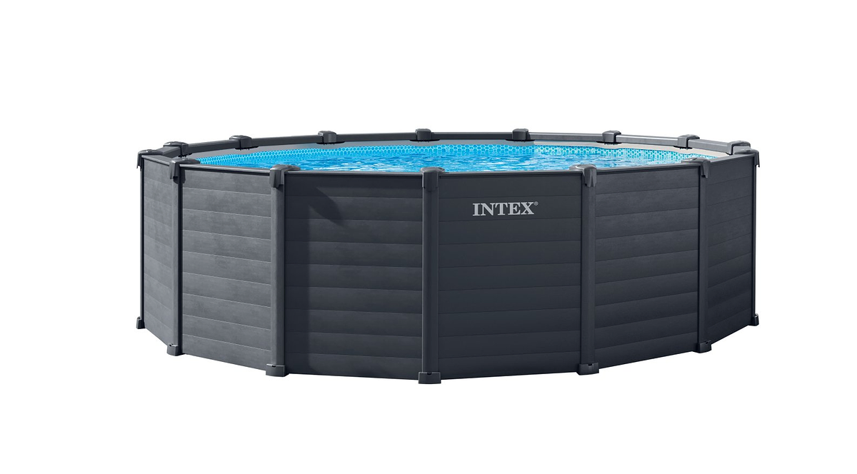 Intex Graphite Gray Panel Pool Set | 4. 78m x 1. 24m High-End Composite Pool | 42126384