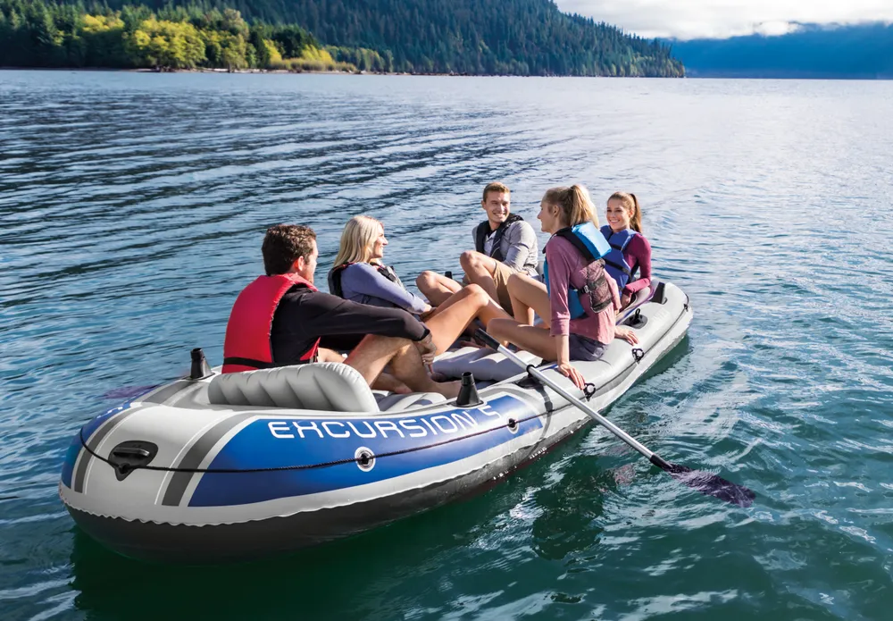 INTEX EXCURSION 5 BOAT SET WITH 54 IN ALUMINUM OARS | 42168325