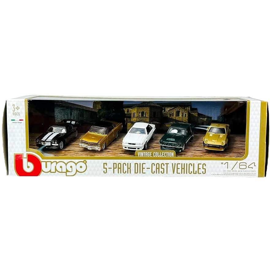 Bburago 1: 64 Vintage Car Collection Set of 5 Diecast Models 47559150