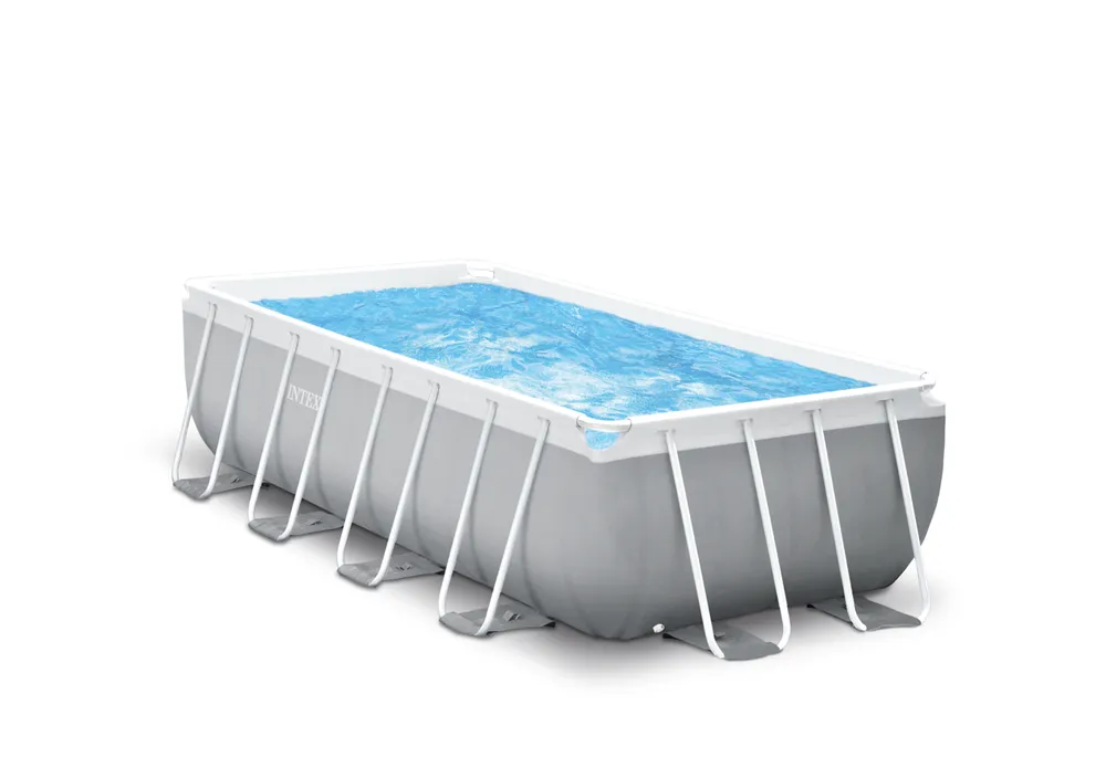 Intex Prism Frame Rectangular Pool Set 4m x 2m x 1m | Premium Home Swimming Experience with Filter Pump & Ladder | 42126788