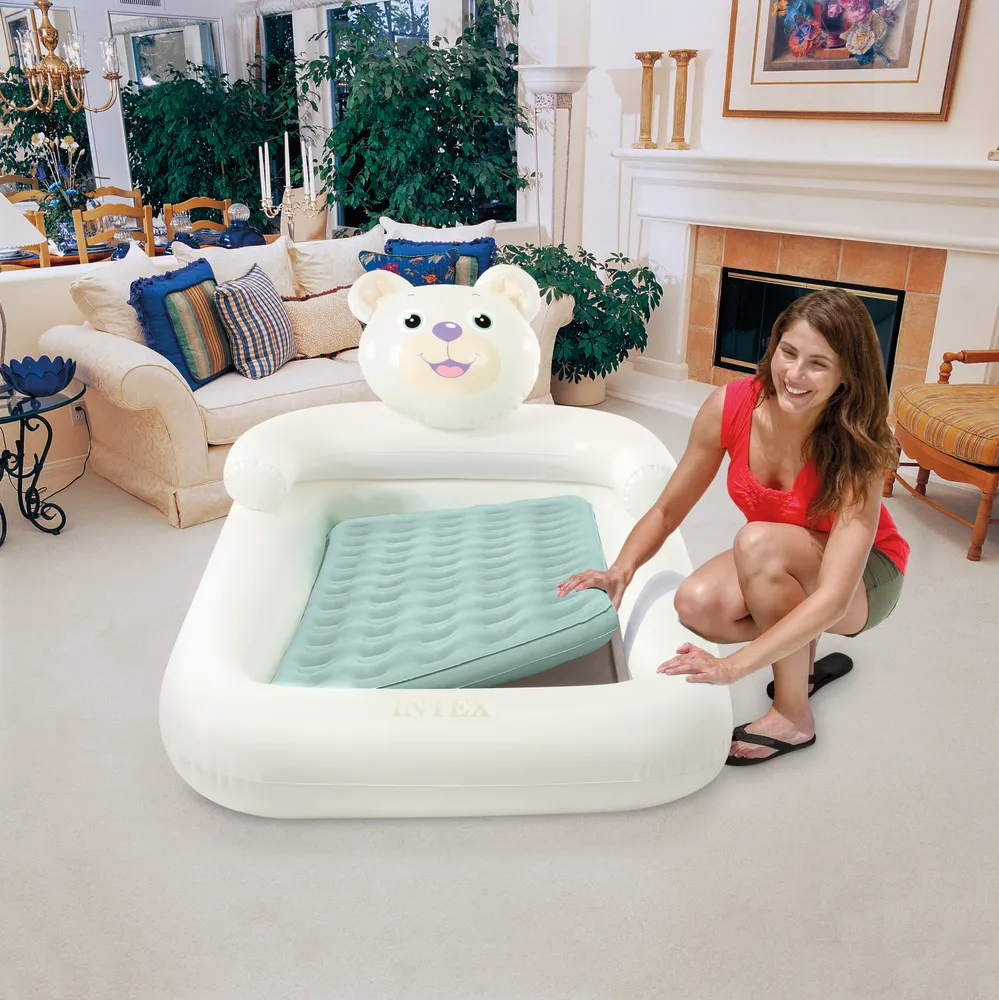 INTEX BEAR KIDZ TRAVEL BED WITH HAND PUMP, Ages 3-6 114cmx178cmx71cm | 42166814