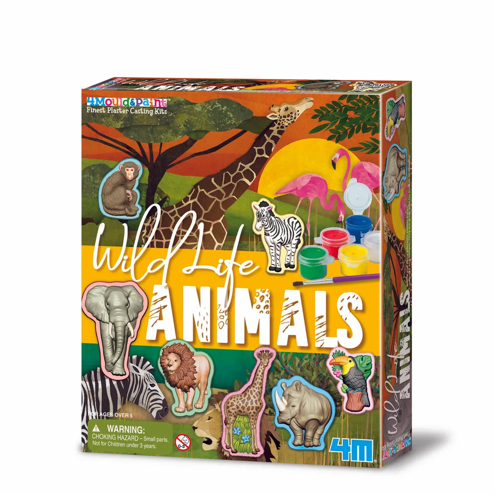 4M Mould & Paint Wildlife Animals Kit | Creative Craft Set for Kids Over 5 | 48604775