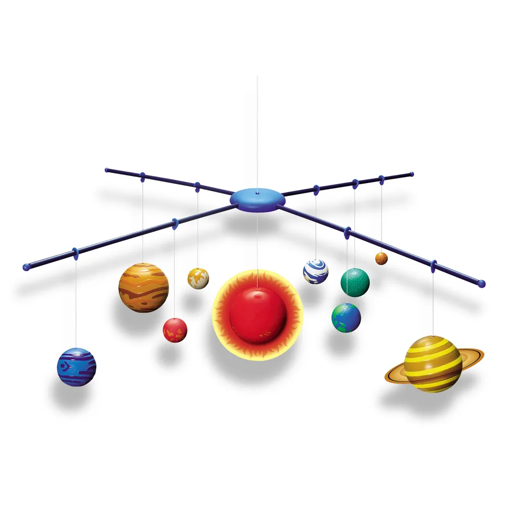 4M 3D Solar System Mobile Kit | Paintable Glow-in-the-Dark Planet Craft | 48605520