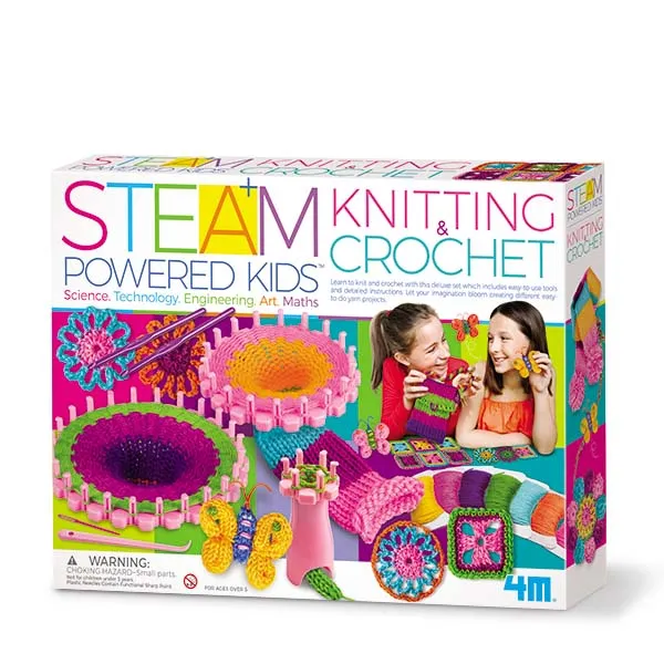 4M Steam Powered Kids Knitting & Crochet Kit | Creative DIY Sewing Toy | 48605539