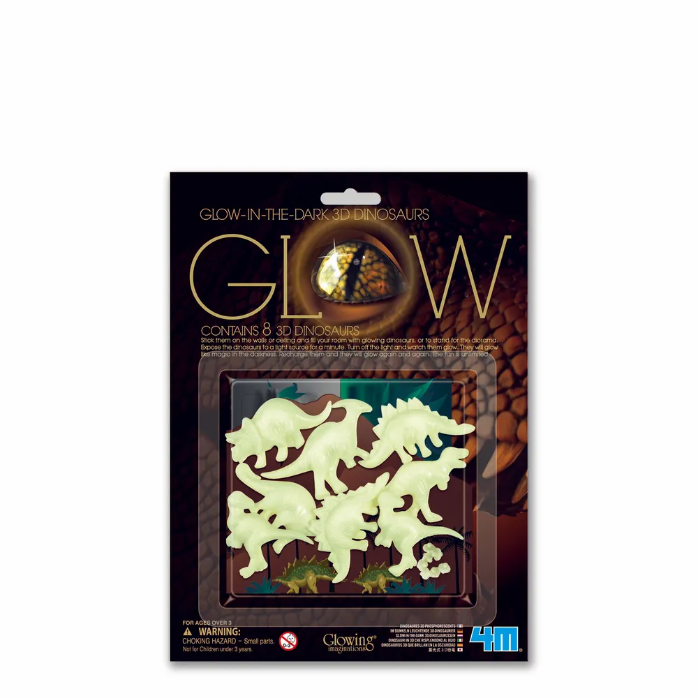 4M Glow In The Dark 3D Dinosaurs | Pop-Up Diorama Wall & Ceiling Kit | 48605426