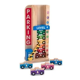 Melissa & Doug Wooden Stack & Count Parking Garage | 10 Car Vehicle Stacker Toy | 46015182