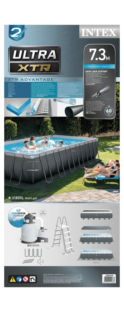Intex Ultra XTR Rectangular Pool Set | Premium 7. 32m Above-Ground Family Oasis
