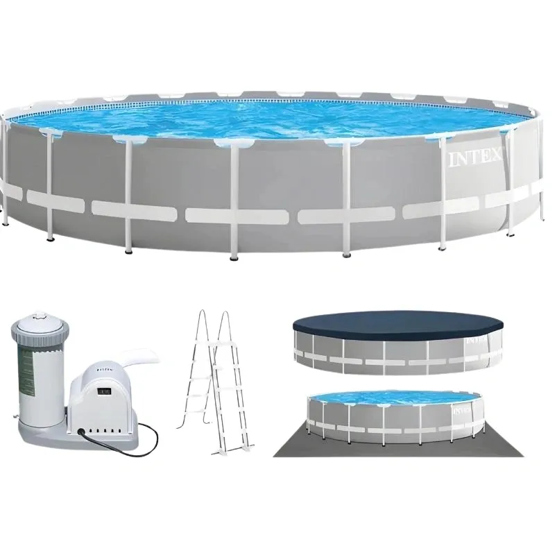 Intex Prism Frame Premium Pool Set | 6. 10m x 1. 32m Large Family Swimming Center | 42126756