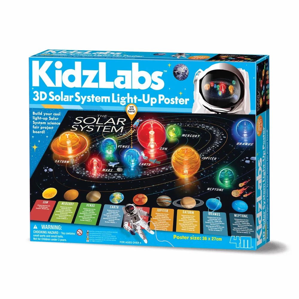4M Solar System Light-Up Kit | DIY Planet Poster & Night Light | 48603461