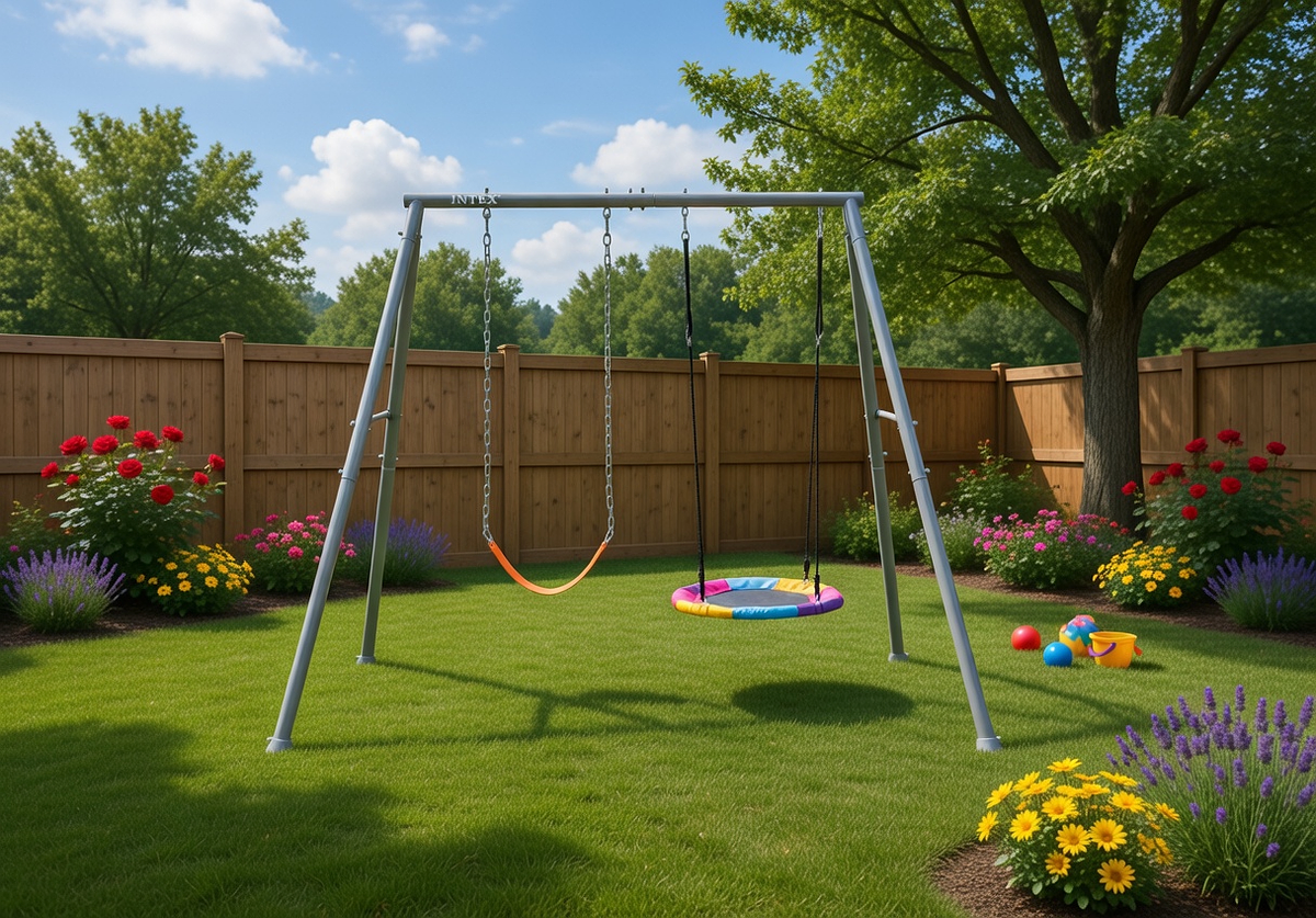 Intex Saucer and Swing 2-Feature Set | Heavy-Duty Double Playground Station | 42144125