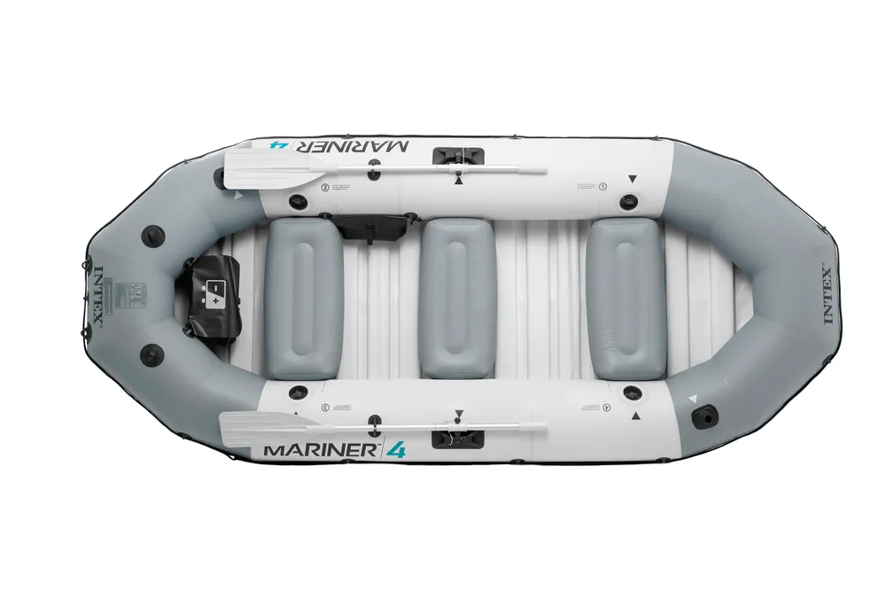 INTEX MARINER 4 BOAT SET WITH 54 IN ALUMINUM OARS