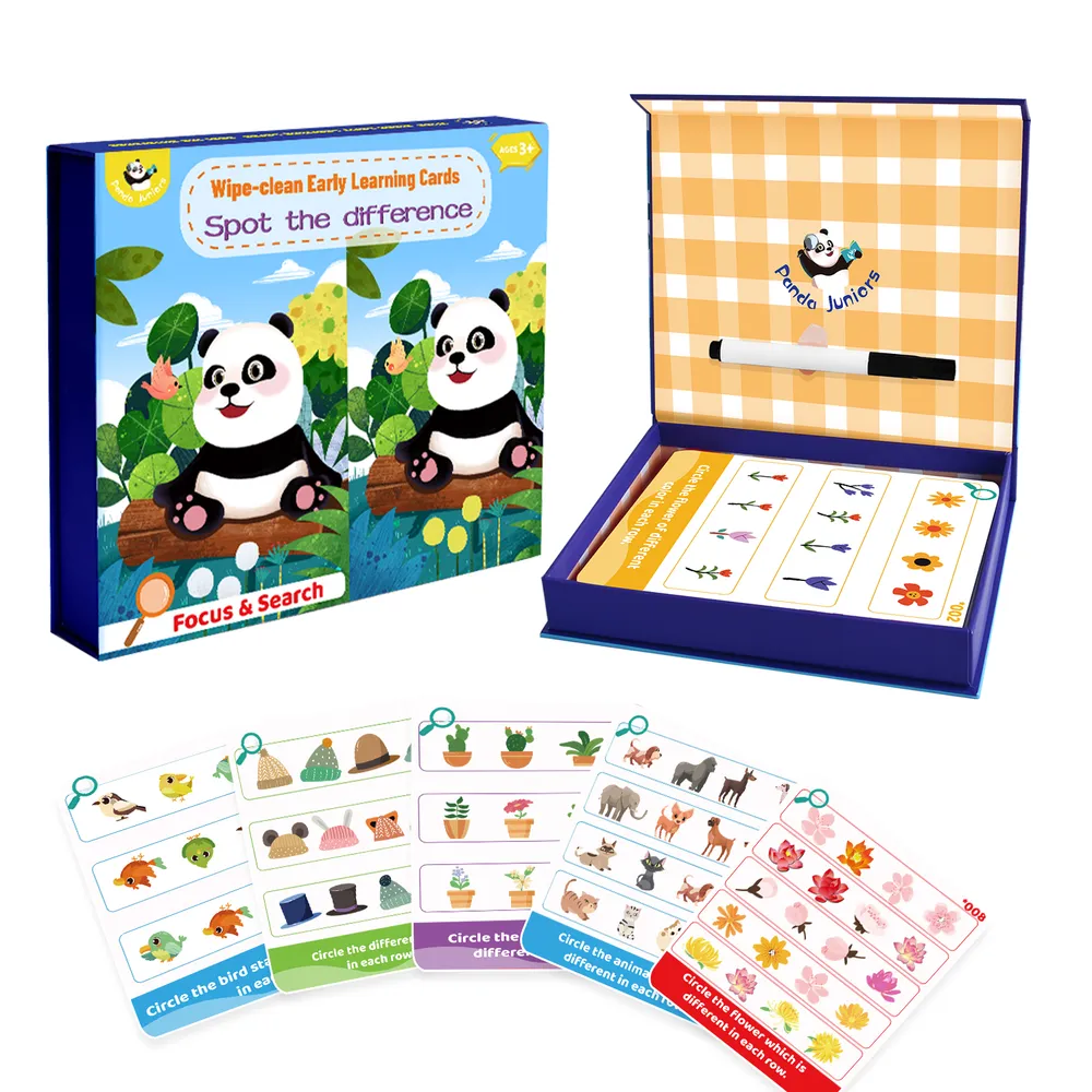 Panda Junior Wipe-Clean Early Learning Cards | Spot the Difference | 49700255