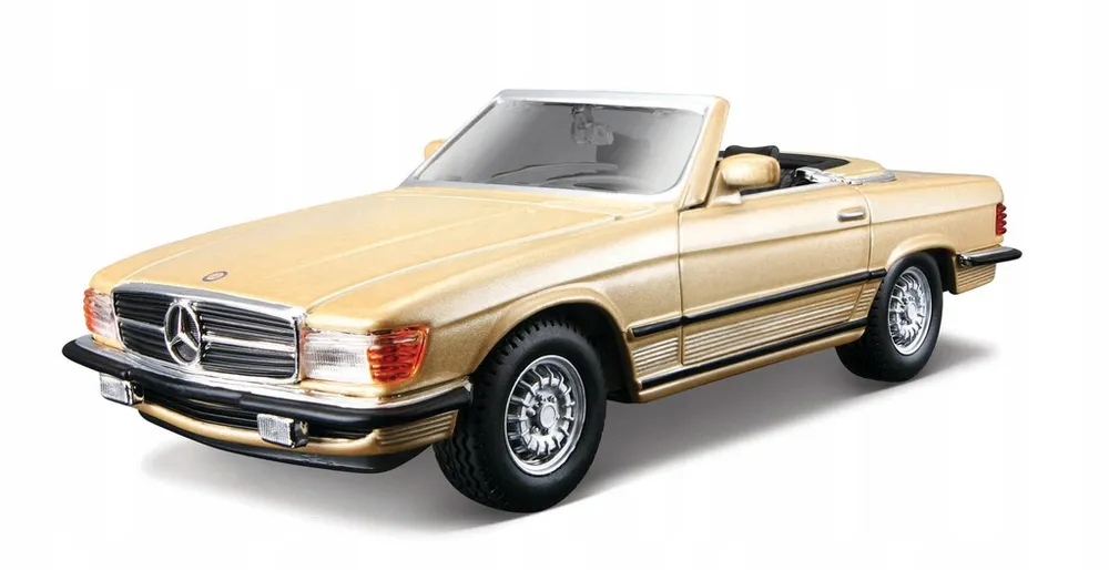 Bburago Mercedes Benz 450 SL 1977 1:32 Diecast Model Car - Gold | 47543000