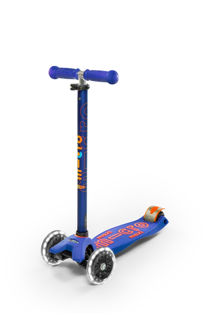 Maxi Micro Deluxe LED Scooter | Blue | Light-Up Wheels & Foldable | 44000067